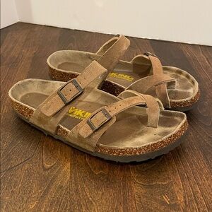 Viking Tofino V26291 Women’s Toe Strap Cork Comfort Footbed Buckle Sandal Taupe